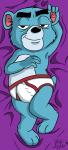 3_toes anthro clothing dakimakura erection feet fur genitals looking_at_viewer male nude penis shitpost simple_background slightly_chubby smile solo toes bob-jiggles so_youre_a_cartoonist the_blue_bear bear mammal 2018 absurd_res animated dakimakura_design digital_drawing_(artwork) digital_media_(artwork) hi_res meme short_playtime