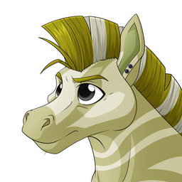 anthro blonde_eyebrows blonde_mane ear_piercing eyebrows fur grey_eyes male mane multicolored_body multicolored_fur piercing simple_background solo stripes tan_body tan_fur white_background s7v8 equid equine mammal zebra 1:1 hi_res portrait