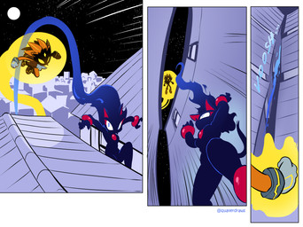 anthro blue_body blue_eyes brown_body brown_fur building chest_gem core duo female fire flying forehead_gem fur gem male moon night red_gem red_gem_in_body red_gemstone red_inner_ear scenery town yellow_body yellow_eyes quavernsfw sega sonic_the_hedgehog_(series) cinder_the_fire_entity fan_character proto_blaze proto_silver venice_the_mink eulipotyphlan hedgehog mammal mink mustelid musteline true_musteline comic hi_res