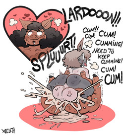 age_difference anthro backsack balls balls_deep big_balls big_butt big_penis bodily_fluids butt cum cum_inside dialogue duo ear_piercing excessive_cum excessive_genital_fluids eye_roll eyewear feet_in_air female from_front_position genital_fluids genitals glasses gooner hair happy happy_sex heart_symbol huge_balls love male male/female mating_press mature_female older_female onomatopoeia penetration penis piercing sex sound_effects sweat text thick_thighs tongue tongue_out vaginal vaginal_penetration younger_male xeleth mammal suid suine comic english_text