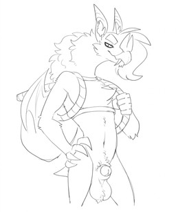 animal_genitalia anthro ball_tuft balls basket bat_ears bat_tail biped container crotch_tuft detached_sheath eyebrows fangs genitals hair hand_on_hip harness humanoid_genitalia humanoid_penis hybrid_genitalia hybrid_penis leaf_nose looking_at_viewer male neck_tuft notched_ear penis penis_tip pupils sheath sheathed_humanoid_penis simple_background slit_pupils smile solo teeth tuft white_background white_balls white_penis white_sheath wings halbean hal_(halbean) bat ghost_bat mammal megadermitid microbat 2021 digital_media_(artwork) hi_res monochrome