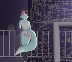 anthro bottomwear butt_slap city city_background clothed clothing collar female outside panties pawpads skirt slap solo spank_marks spanking underwear upskirt powerfulcrumpets cloe_(powerfulcrumpets) canid canine fox mammal absurd_res hi_res