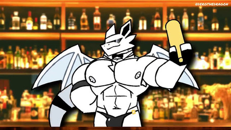 abs alcohol_bottle anthro armpit_tuft biceps big_muscles big_pecs black_clothing black_fingerless_gloves black_gloves black_handwear blurred_background bow_tie bulge chest_tuft closed_smile clothed clothing eyewear fingerless_gloves gloves handwear male membrane_(anatomy) membranous_wings mouth_closed muscular muscular_anthro muscular_male navel nipples pecs photo_background skimpy smile solo speedo speedo_only sunglasses swimwear throwing topless topless_anthro topless_male tuft wearing_sunglasses white_body wings dergthedragon mythology dragon mythological_creature mythological_scalie scalie 16:9 2025 2d_animation animated digital_media_(artwork) english_description loop no_sound photography_(artwork) short_playtime widescreen