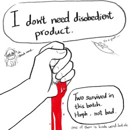 5_fingers abuse ambiguous_gender ambiguous_human animal_abuse ball blood bodily_fluids crush death dialogue female feral fingers gore killing mostly_offscreen_character motion_blur scared shaking sitting text trembling young young_female young_feral yellowcottoncandy030 fluffy_pony fluffy_pony_(species) human mammal 1:1 2025 broken_english comic digital_drawing_(artwork) digital_media_(artwork) english_text hi_res spot_color