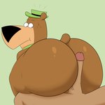 anthro big_butt bodily_fluids brown_body brown_fur bubble_butt butt clothing collar duo erection fur genitals hat headgear headwear hot_dogging huge_butt looking_back male penis sex shocked sweat thick_thighs vein veiny_penis colossalstars hanna-barbera jellystone_(hbo_max) yogi_bear yogi_bear_(character) bear human mammal 1:1 2022 absurd_res hi_res