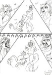 anthro duo equis_universe ew female feral humor hump kirinaes leg_humping open_mouth screaming simple_background text white_background sunny_way sunny_way_(character) equid equine horse ki'rinaes mammal comic digital_media_(artwork) english_text hi_res