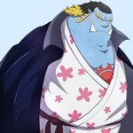 anthro blue_body clothing kemono male overweight overweight_anthro overweight_male robe simple_background solo emufu one_piece jinbe fish-men_(one_piece) marine 1:1 2017