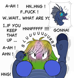 blush duo fellatio feral genitals horn magic male male/male oral penile penis sex tongue tongue_out tongue_out_fellatio unicorn_horn denton friendship_is_magic hasbro my_little_pony mythology fan_character lethanvas_(oc) spectre_phase_(oc) changeling_(mlp) dragon_pony equid equine horse mammal mythological_creature mythological_equine pony unicorn absurd_res hi_res