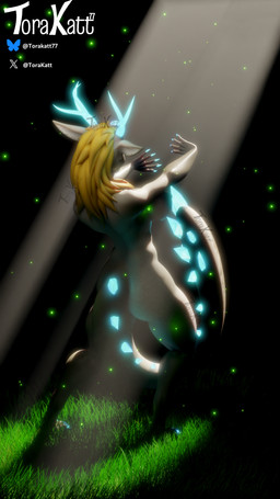 anthro anthrofied antlers big_breasts blonde_hair breasts claws convenient_censorship curled_tail curvy_figure female gem glowing glowing_claws glowing_horn glowing_tail grass grass_field green_eyes hair horn light light_beam long_ears nude nude_anthro nude_female plant rear_view shadow small_waist solo sunbeam sunlight tail thick_tail thick_thighs volumetric_lighting wide_hips torakatt77 vulgarvictor_(modeler) european_mythology mythology nintendo tears_of_the_kingdom the_legend_of_zelda light_dragon_(totk) dragon mythological_creature mythological_scalie scalie western_dragon 3d_(artwork) 9:16 blender_(artwork) digital_media_(artwork) hi_res