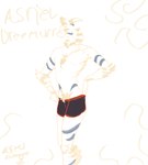 arm_tuft bottomwear boxer_briefs clothing clothing_pull elbow_tuft femboy fluffy fur horn male markings nipples shorts skinny solo tuft underwear white_body white_fur armedantagonist undertale undertale_(series) asriel_dreemurr asriel_dreemurr_(god_form) bovid caprine goat humanoid mammal hi_res