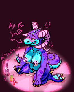 anthro bodily_fluids bovid_horn breasts caprine_horn drunk female horn lactating milk nipples non-mammal_breasts non-mammal_nipples nude ram_horn slightly_chubby slightly_chubby_female solo substance_intoxication yellow_eyes universaldragon fallout microsoft lillian_(lilliandeathclaw) deathclaw scalie 4:5 absurd_res hi_res