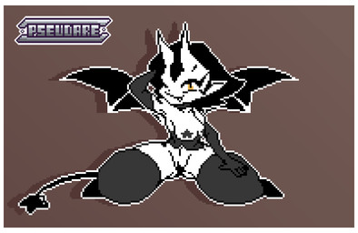 breasts clothing female lingerie pattern_clothing pattern_underwear solo star striped_clothing striped_underwear stripes tail thick_thighs underwear white_body wings pseudare demon demon_humanoid humanoid animated digital_media_(artwork) hi_res pixel_(artwork) pixel_animation