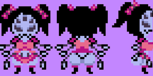 accessory alternate_universe big_butt bow_ribbon breasts butt clothing female hair_accessory hair_bow hair_ribbon multi_limb pink_clothing ribbons solo sprite_sheet thick_thighs chaoskres under(her)tail undertale undertale_(series) donette muffet animal_humanoid arachnid arachnid_humanoid arthropod arthropod_humanoid humanoid spider spider_humanoid digital_media_(artwork) pixel_(artwork)