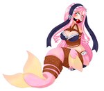 ball_gag bdsm big_breasts blush bondage bound breasts female gag looking_at_viewer monster_girl_(genre) restraints rope rope_bondage solo split_form gagmanzx monster_musume meroune_lorelei_(monster_musume) marine merfolk absurd_res hi_res