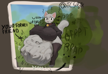 after_vore anthro anthro_pred arrow_pointing_to_belly asking asking_viewer asking_what bell bell_collar belly big_belly big_breasts biped black_clothing black_eyebrows black_gloves black_handwear black_hoodie black_legwear black_stockings black_text black_thigh_highs black_topwear bloated blurred_background bone bone_breaking bone_imprints bones_in_stomach border breasts butt clothed clothed_anthro clothed_female clothing cloud cloud_emanata collar compression_sound_effect contextual_arrow covered_breasts cracking cropped_hoodie crunch crushing_sound_effect curved_text day death dialogue digestion directional_arrow ears_up emanata exposed_butt eyebrows fart fart_cloud fart_fetish fatal_vore female female_anthro female_pred fingerless_gloves floating_whiskers fluffy fluffy_tail fully_inside fur gloves green_fart_cloud green_heart grey_belly grey_body grey_butt grey_ears grey_face grey_fur grey_tail handwear heart_symbol hood_down hoodie huge_belly huge_breasts ineffective_clothing jingle_bell jingle_bell_collar legwear light long_sleeves looking_at_viewer monotone_belly monotone_body monotone_butt monotone_clothing monotone_face monotone_fur monotone_gloves monotone_handwear monotone_hoodie monotone_legwear monotone_stockings monotone_tail monotone_thigh_highs monotone_topwear motion_lines nipple_outline no_underwear open_mouth outside pink_inner_ear pointy_ears prick_ears question question_mark raised_eyebrows red_collar rumbling_stomach same_size_vore shortened_sound_effect skull skull_imprint skull_in_fart_cloud skull_symbol sky snap solo sound_effect_variant sound_effects stockings tail talking_to_viewer teeth text text_outside_panel thick_thighs thigh_highs three-quarter_view toeless_legwear toeless_stockings toeless_thigh_highs topwear twitter_handle unseen_prey vore vowelless vowelless_sound_effect warped_text white_border wide_hips worried wrinkles_in_clothes tcsrjx emily_(tcsrjx) domestic_cat felid feline felis mammal 2025 compression_artifacts digital_media_(artwork) digital_painting_(artwork) english_description english_text full-length_portrait hi_res lighting painting_(artwork) portrait shaded signature soft_shading
