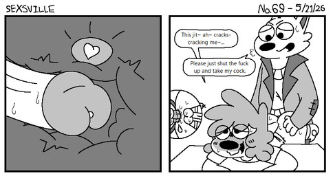 anal anal_penetration anal_wink anthro anthro_on_anthro anthro_penetrated anthro_penetrating anthro_penetrating_anthro anus ass_up backsack balls big_butt big_penis black_nose blush blush_lines blushing_profusely bodily_fluids bottomwear bottomwear_down butt clothed clothing coat comic_panel desk dialogue dripping duo erection fluffy fluffy_hair from_behind_position fur furniture genital_fluids genitals grey_background grey_hair hair half-closed_eyes heart_symbol humanoid_genitalia humanoid_hands humanoid_penis inside internal leaking_precum low-angle_view lying male male/male male_anthro messy messy_sex narrowed_eyes on_front open_bottomwear open_clothing open_mouth open_shirt open_smile open_topwear pants pants_down partially_clothed penetration penile penile_penetration penis penis_in_ass penis_tip penis_under_table precum precum_drip precum_on_own_penis precum_on_penis prostate prostate_stimulation raised_clothing raised_shirt raised_topwear sex shirt simple_background simple_coloring smile speech_bubble standing standing_doggystyle standing_sex sweat sweatdrop sweater sweaty_balls sweaty_body sweaty_butt sweaty_face sweaty_genitalia sweaty_legs sweaty_thighs table tail text throbbing throbbing_penis topwear twitching white_background white_body white_fur white_penis worm's-eye_view dexoxeck normalsville artie_(normalsville) harrod_(normalsville) canid canine canis domestic_dog lagomorph leporid leproid mammal poodle rabbit 2026 comic english_description english_text multiple_scenes signature