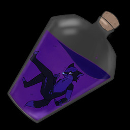 anthro asphyxiation black_background black_body black_fur blue_eyes blue_nose bottle container dipstick_tail drowning fur fur_markings hair male markings micro plantigrade potion potion_bottle purple_body purple_fur purple_hair shrunk simple_background solo tail tail_markings underwater water worried huggablehusky kitsunaki canid canine fox mammal 1:1 2021 full-length_portrait hi_res portrait