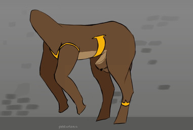 5_fingers accessory animal_genitalia animal_penis anklet anthro anthro_to_feral armor balls balls_transformation big_balls biped black_nose brown_body brown_fur brown_tail cock_transformation commentary equine_genitalia equine_penis female female_anthro feral fingers fur gameplay_mechanics genitals hair_accessory heart_symbol humanoid_hands humor jewelry magic magic_item male male_feral oops penis quadruped red_heart reveal simple_background solo tail text transformation unconvincing_armor upside_down_transformation white_text pneumana sound_warning canid canine equid equine horse mammal 2025 animated digital_media_(artwork) english_text short_playtime signature sound video watermark