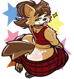 accessory anthro big_butt bottom_heavy bottomwear butt butt_cleavage clothed clothing collar femboy fur hair hair_accessory high-angle_view huge_butt long_hair looking_back male pattern_bottomwear pattern_clothing plaid plaid_bottomwear plaid_clothing rear_view shirt simple_background sitting sitting_on_knees smile solo tail tank_top thick_thighs tied_hair tongue tongue_out topwear wide_hips doeswhatever scott_(corgipudding) canid canine canis domestic_dog herding_dog mammal pastoral_dog welsh_corgi absurd_res digital_media_(artwork) hi_res