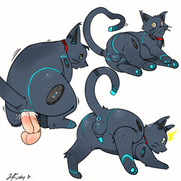 anal anal_penetration animal_genitalia animal_penis balls bestiality black_body black_fur black_nose black_tail blue_body crossgender duo erection feline_genitalia feline_penis feral feral_penetrated fur genitals human_on_feral human_penetrating human_penetrating_feral interspecies looking_back machine male male/male multicolored_body open_mouth pawpads penetration penile penile_penetration penis quadruped sex simple_background tail yellow_eyes lea_stellaria hi-fi_rush microsoft tango_gameworks 808_(hi-fi_rush) domestic_cat felid feline felis human mammal robot 1:1 hi_res