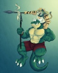 abs anthro athletic biceps big_muscles black_body black_fur black_nose blue_eyes bottomwear bulge chest_tuft claws clothed clothing duo fangs feet fur green_body green_skin grin holding_object holding_weapon horn male markings melee_weapon musclegut muscular muscular_male open_mouth orange_body orange_fur pecs polearm pose scales scuba shorts size_difference slightly_chubby smile spear speedo stripes swimwear tail teeth toe_claws toes topless tuft underwater water weapon white_body white_fur yellow_body yellow_eyes yellow_skin timberwolfmax european_mythology mythology steven_(timberwolfmax) dragon felid mammal mythological_creature mythological_scalie pantherine reptile scalie tiger western_dragon wingless_dragon