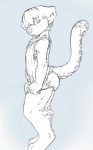 anthro blush butt clean_diaper clothed clothing covering covering_self diaper embarrassed fluffy fur male shy side_view solo tail wearing_diaper young young_anthro addickted jay_(addickted) domestic_cat felid feline felis mammal