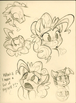 blush dialogue exclamation_point eye_contact female fur group hair heart_symbol horn infatuation interrobang looking_at_another male question_mark romantic sigh solo_focus text worried graystripe64 friendship_is_magic hasbro my_little_pony mythology pinkie_pie_(mlp) pokey_pierce_(mlp) twilight_sparkle_(mlp) earth_pony equid equine horse mammal mythological_creature mythological_equine pony unicorn 2013 absurd_res english_text graphite_(artwork) hi_res monochrome sketch traditional_media_(artwork)