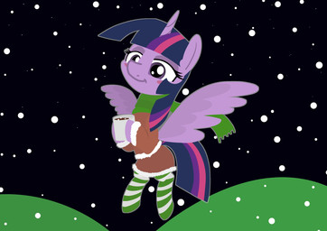 beverage candy chocolate clothing container cup dessert female feral flying food horn hot_chocolate legwear mug scarf snow snowing solo stockings wings ewoudcponies friendship_is_magic hasbro my_little_pony mythology twilight_sparkle_(mlp) equid equine mammal mythological_creature mythological_equine winged_unicorn hi_res