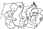 accessory anthro bald bed big_tail bodily_fluids clothing crossgender drooling duo feathered_tail feathers female furniture hair hair_accessory hairband hug hugging_object hugging_pillow human_on_anthro interspecies jacket long_hair long_tail lying male male/female mtf_crossgender on_bed on_side pillow saliva sleeping tail tail_hug topwear jacket_ignites cavemanon_studios goodbye_volcano_high snoot_game anon_(snoot_game) reed_(gvh) reeda dinosaur dromaeosaurid feathered_dinosaur feathered_scalie human mammal prehistoric_species reptile scalie theropod velociraptor 2024 monochrome watermark