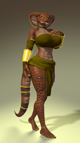 5_fingers 5_toes anthro arm_wrapping armor barefoot big_breasts body_rings bottomwear bra breasts brown_body brown_scales brown_tail choker claws clothing colored_nails feet female fingers furgonomics gauntlets gloves gold_(metal) gold_jewelry green_eyes hand_wraps handwear jewelry loincloth looking_at_viewer nails necklace scales simple_background smile smiling_at_viewer solo tail thick_thighs thigh_ring toes tongue tongue_out underwear wraps thevestige petruz_(modeler) jamila_(thevestige) snake_(petruz) cobra reptile scalie snake 3d_(artwork) 9:16 digital_media_(artwork) hi_res source_filmmaker_(artwork)