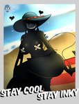 beach beach_background beach_blanket beachwear big_breasts black_body breasts crossgender female ink_person mtf_crossgender pasties solo tail thick_thighs beanontoast bendy_and_the_dark_revival bendy_and_the_ink_machine demon ink_demon hi_res