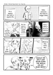 2020 4koma 5_fingers abstract_background aniapt_(manga) anthro black_nose blush bodily_fluids briefcase canid canine canis chest_tuft chien closed_smile clothed clothing comic cute_fangs detailed_background dialogue digital_media_(artwork) dipstick_ears disembodied_hand domestic_dog dress_shirt ear_markings english_text eyewear femboy fingers forced_smile fox glasses greeting greyscale group gun happy holding_object inner_ear_fluff male mammal monochrome mouth_closed multicolored_body multicolored_ears necktie open_mouth open_smile outside pattern_background ranged_weapon riri_(tapirclip) screentone shirt simple_background smile solo_focus speech_bubble standing sweat sweatdrop tank_top tapirclip text text_box topwear tuft two_tone_body weapon