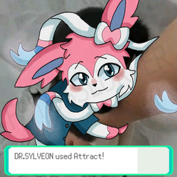 blue_eyes blush fur hug looking_at_viewer male particles pink_body pink_fur ribbons smile solo white_body white_fur fetus_slurper movieunleashers nintendo pokemon starters_(movieunleashers) dr._sylveon eeveelution generation_6_pokemon pokemon_(species) sylveon 1:1 hi_res