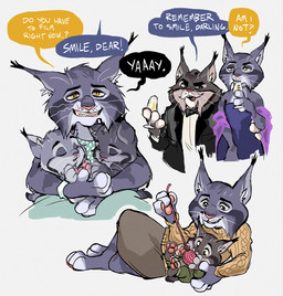 after_birth alcohol anthro ball_of_yarn beverage bottomwear champagne champagne_glass clothing container cup dialogue drinking_glass female fur glass glass_container glass_cup grey_body grey_fur group male playing_with_child skirt sleeping sleeping_together sweater topwear yarn tuherrus disney zootopia cattrick_lynxley fan_character kitty_lynxley milton_lynxley pawbert_lynxley canada_lynx felid feline lynx mammal daughter_(lore) father_(lore) mother_(lore) mother_and_child_(lore) mother_and_daughter_(lore) mother_and_father_(lore) mother_and_son_(lore) parent_(lore) parent_and_child_(lore) parent_and_daughter_(lore) parent_and_son_(lore) son_(lore)