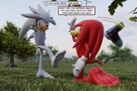 5_toes anthro barefoot clothing dialogue duo feet footwear gloves grass handwear male male/male outside plant red_body shoes shoes_removed soles speech_bubble text toes feetymcfoot sega sonic_the_hedgehog_(series) knuckles_the_echidna silver_the_hedgehog echidna eulipotyphlan hedgehog mammal monotreme 3:2 3d_(artwork) digital_media_(artwork) english_text hi_res