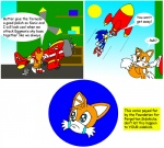 aircraft airplane anthro blue_body blue_eyes blue_fur bodily_fluids bucket clothing container crying dialogue duo footwear fur green_eyes left_out male multi_tail orange_body polishing rocket sad shoes tail tears text vehicle wakeangel2001 sega sonic_the_hedgehog_(series) miles_prower sonic_the_hedgehog canid canine eulipotyphlan fox hedgehog mammal comic digital_media_(artwork) english_text