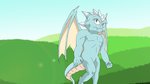 anthro male nude pose simple_background solo tail wings silverbunny monster_world_(series) mythology dragon_man wonder_boy dragon humanoid mythological_creature mythological_scalie reptile scalie winged_humanoid 16:9 hi_res widescreen