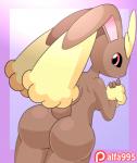 2d_animation alfa995 animated anthro back_boob big_butt big_ears black_sclera breasts brown_body brown_fur butt female fur generation_4_pokemon genitals lagomorph looking_at_viewer looking_back lopunny mammal motion_tweening nintendo nude open_mouth patreon patreon_logo pink_nose pokemon pokemon_(species) presenting presenting_hindquarters presenting_pussy pussy red_eyes shaking_butt short_playtime solo spreading standing teeth tongue yellow_body yellow_fur