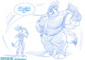 4_fingers accessory age_progression anthro antlers before_and_after belt biceps big_muscles big_pecs biped body_size_growth bottomwear bulge claws clothed clothed_anthro clothed_male clothing collared_shirt countershade_face countershade_fur countershade_tail countershading dialogue dipstick_tail dress_shirt duo eyebrows eyewear finger_claws fingers flexing flexing_bicep fully_clothed fully_clothed_anthro fully_clothed_male fur glasses gloves_(marking) growth hair hand_on_hip hand_on_own_hip hooved_plantigrade hooved_toes hooves horn huge_muscles humanoid_hands larger_anthro larger_male looking_down looking_down_at_another looking_up_at_another male male_anthro markings motion_lines multicolored_body multicolored_fur muscle_growth muscle_size_difference muscular muscular_anthro muscular_arms muscular_male muscular_thighs narrowed_eyes necktie open_mouth open_smile pants pecs pince-nez plantigrade quads rectangular_glasses rolled_up_sleeves shirt simple_background size_difference size_transformation smaller_anthro smaller_male smile smiling_at_another speech_bubble square_crossover standing tail tail_markings talking_to_another teeth text three-quarter_view tongue toony topwear transformation wearing_glasses white_background cooner lee_(ere) canid canine canis coyote deer hybrid mammal 7:5 artist_name blue_and_white digital_drawing_(artwork) digital_media_(artwork) english_text full-length_portrait hi_res monochrome portrait sketch url