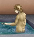 ancient_rome anthro bath bathing blonde_hair hair inside male nude rear_view roman solo swimming_pool water blackdragon-sama marius bird_dog canid canine canis domestic_dog golden_retriever hunting_dog mammal retriever hi_res story story_in_description