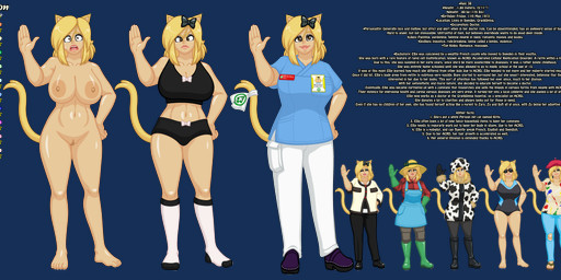 annoyed areola big_areola big_breasts bodily_fluids breasts clothed clothing embarrassed female fully_clothed genitals happy mature_female nude open_mouth smile solo sweat text vulva rockcandy ellie_des_chaton animal_humanoid cat_humanoid felid felid_humanoid feline feline_humanoid humanoid mammal mammal_humanoid absurd_res alpha_channel hi_res model_sheet