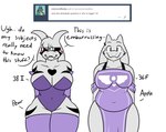 2017 anthro asriel_dreemurr_(god_form) big_breasts black_sclera blush boss_monster_(undertale) bovid breast_size_difference breasts caprine cleavage clothed clothing comparing comparing_breasts comparison crossgender curvy_figure daughter_(lore) dialogue duo embarrassed english_text female fur gloves goat hair hair_over_eye handwear heart_(marking) heart_symbol horn huge_breasts legwear long_ears looking_at_viewer looking_away mammal markings mother_(lore) mother_and_child_(lore) mother_and_daughter_(lore) mtf_crossgender one_eye_obstructed overweight overweight_female parent_(lore) parent_and_child_(lore) parent_and_daughter_(lore) pear-shaped_figure robertge simple_background skimpy smile standing text thick_thighs thigh_highs toriel undertale undertale_(series) voluptuous white_background white_body white_fur wide_hips