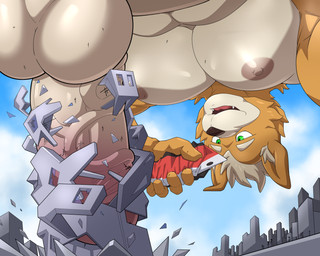 all_fours anthro balls big_penis building_penetrated building_sex city destruction erection genitals green_eyes humanoid_genitalia humanoid_penis macro male orange_body penis ship solo vehicle watercraft white_body maldu nintendo star_fox fox_mccloud canid canine canis mammal 5:4 absurd_res hi_res