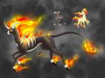 feral fire fusion horn pokemon_fusion solo the13thblackcat fakemon mythology nintendo pokemon canid canid_demon canine canis demon domestic_dog equid equine generation_1_pokemon generation_2_pokemon hellhound houndoom mammal mythological_canine mythological_creature pokemon_(species) rapidash