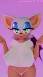 anthro big_breasts breasts clothing female green_eyes makeup nipple_tape panties pasties shirt short_stack solo tape topwear translucent translucent_clothing underwear wings orangeshoelaces nottanj_(modeler) sega sonic_the_hedgehog_(series) rouge_the_bat bat mammal 3d_(artwork) 3d_animation animated blender_(artwork) digital_media_(artwork) hi_res webm