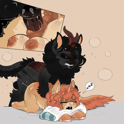 animal_genitalia animal_penis anus black_body black_fur black_hair blush blush_lines bodily_fluids breasts clenched_teeth close-up darkened_anus darkened_genitalia darkened_vulva doggystyle drooling duo equine_genitalia equine_penis erection eyes_closed female feral from_behind_position fur genital_fluids genitals hair horn long_hair long_tail male male/female medial_ring nipple_piercing nipples open_mouth orange_hair penetration penis piercing puffy_anus quadruped saliva saliva_string sex short_hair sleep_sex sleeping spotted_areola steamy_breath sweat sweaty_body tail teeth vaginal vaginal_fluids vaginal_penetration yellow_body yellow_fur cold-blooded-twilight mythology equid equine mammal mythological_creature mythological_equine unicorn 1:1 2026 absurd_res hi_res