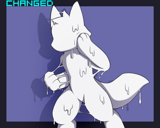 after_transformation faceless faceless_character faceless_male featureless_crotch goo_transformation latex male null permanent solo struggling transformation bulletproof-kitty changed_(video_game) lin canid canine goo_creature humanoid mammal
