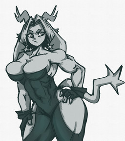 anthro antlers big_breasts breasts female horn muscular sketchy solo strong_female thick_thighs mifdraws mifiles pseudoregalia sybil_(pseudoregalia) bovid caprine goat jackalope lagomorph leporid mammal rabbit guide_lines restricted_palette sketch