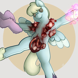 blood bodily_fluids female feral fight gore guts magic organs plushie plushie_gore solo telekinesis wings cactie friendship_is_magic hasbro my_little_pony mythology sassaflash_(mlp) equid equine horse mammal mythological_creature mythological_equine pegasus pony 1:1 absurd_res hi_res