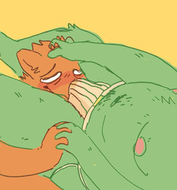 anthro blush bulge bulge_sniffing clothing duo jockstrap male male/male musk nipples overweight overweight_male sniffing underwear okaedemitsu mesa_(okaedemitsu) vegas_(okaedemitsu) canid canine canis coyote felid lion mammal pantherine hi_res